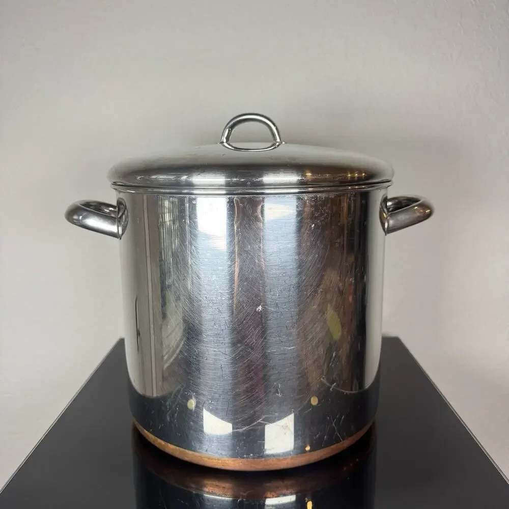 VTG Revere Ware 1801 Copper Bottom 12 Qt Quart StockPot w/ Lid Clinton Illinois
